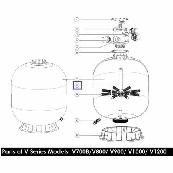 Дюзова коробка з трубою для Emaux V800 89010607
