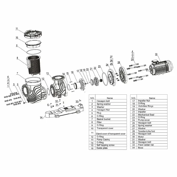 Насос Aquaviva LX SEQ500 (380 В, 82 м3/год, 5HP)