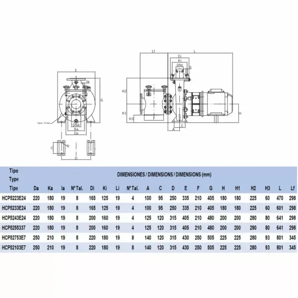 Насос Hayward HCP52103E7 (380 В, 97 м3/год, 10 HP)