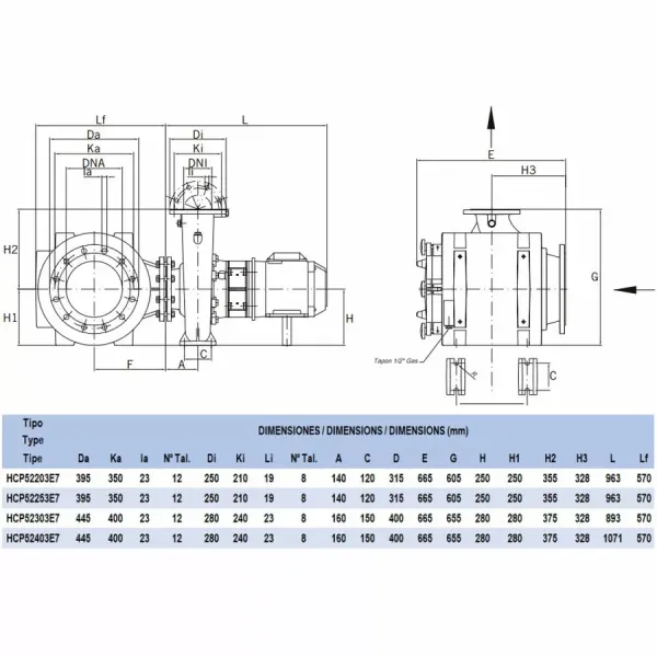Насос Hayward HCP52253E7 (380 В, 324 м3/год, 20 HP)