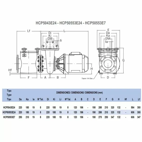 Насос Hayward HCP50753E7 (380В, 81 м3/год, 7.5HP)