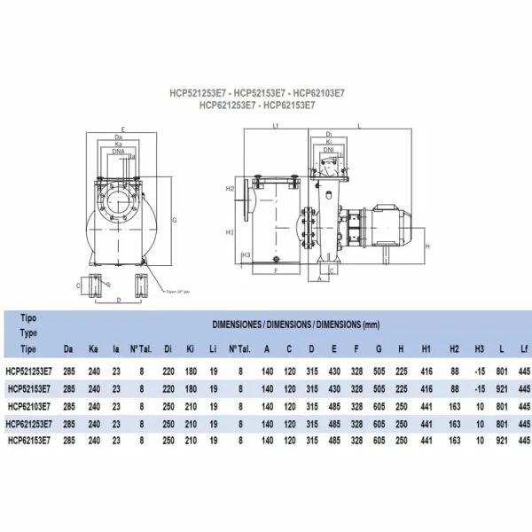 Насос Hayward HCP62153E7 (380 В, 221 м3/год, 15 HP)