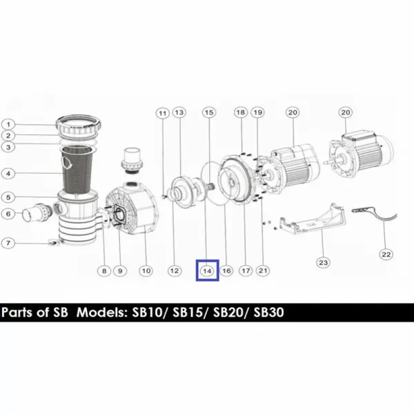 Крыльчатка для насоса Emaux SB20/SR20 01311003