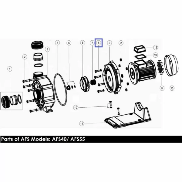 Винт фланца насоса Emaux 89023504 AFS40/AFS55