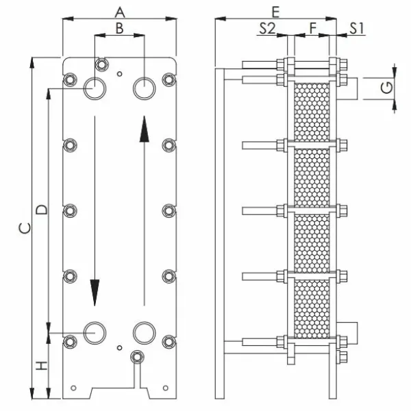 Теплообмінник пластинчастий Techno System (446 кВт, Titan)
