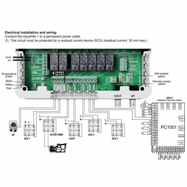 Станція контролю якості води Hayward Aquarite Plus (110 м3, 22 г/год) + Ph
