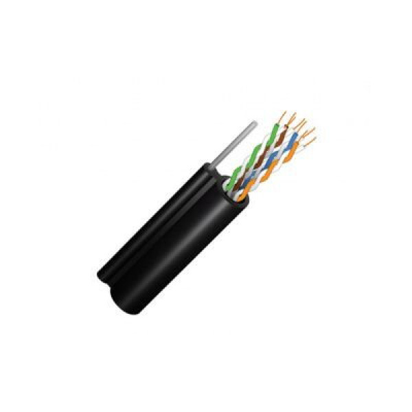 Кабель кручена пара зовнішній з тросом мідний UTP cat 5E 4P 24AWG PE-M B 305м 4x2x0,51 Finmark