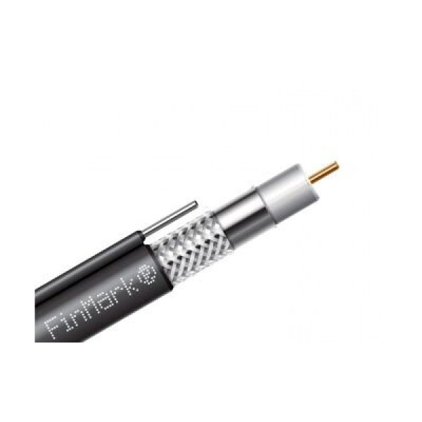 Коаксиальный телевизионный кабель с тросом биметалл F660BVM черный 305м FinMark