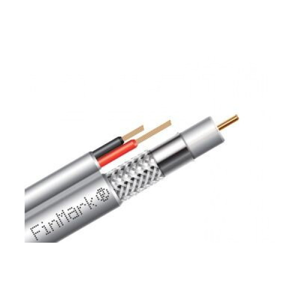 Коаксиальный телевизионный кабель с питанием медный F5967BVcu-2x0,75 power белый 305м FinMark